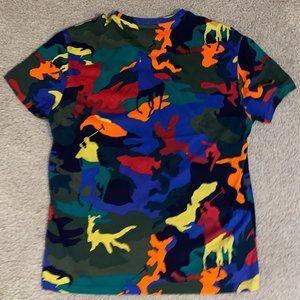 Colorful Camo Polo Shirt, Size M